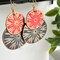 Statement Handmade "Sun" Upcycled Handmade Paper Earrings - various. Colors of navy, orange, gold, red, tan. Rock and Polly product 1